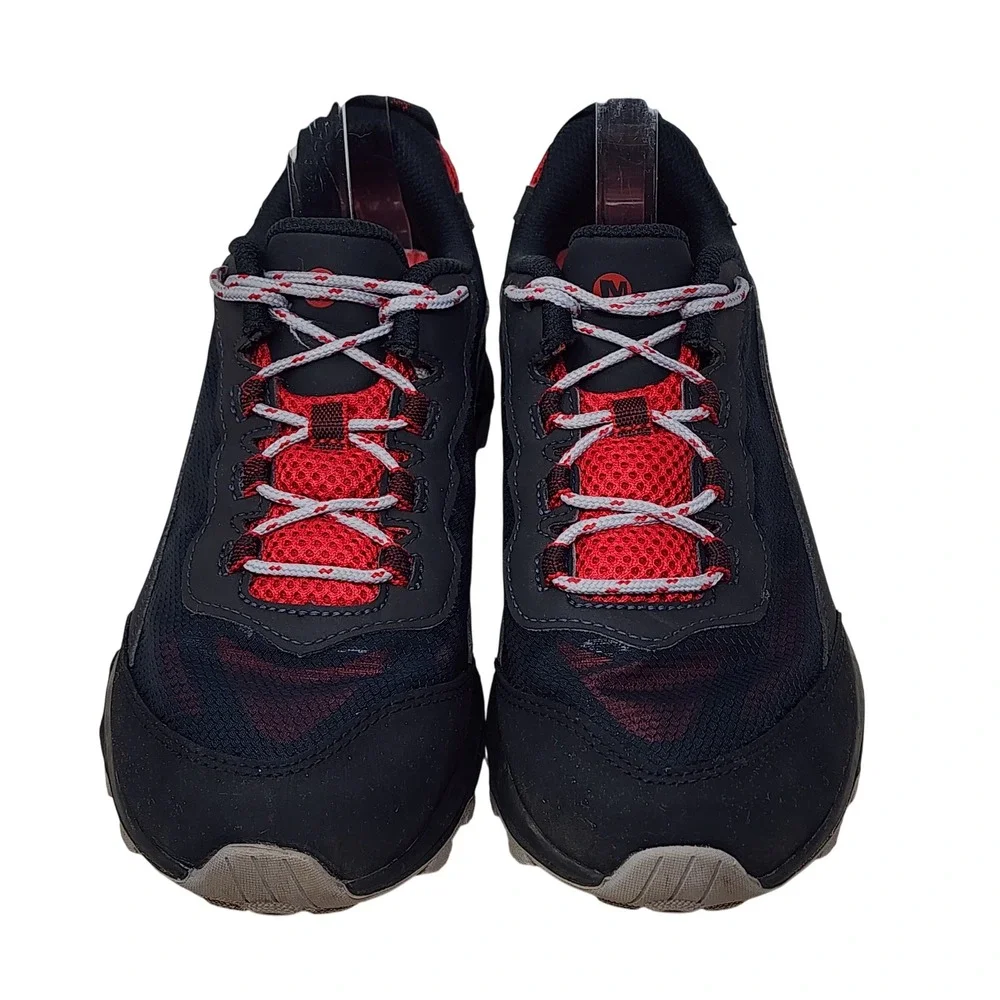 Merrell Hiking Shoe 6M Big Kid Moab Speed Low Black Red Waterproof Trail Sneaker